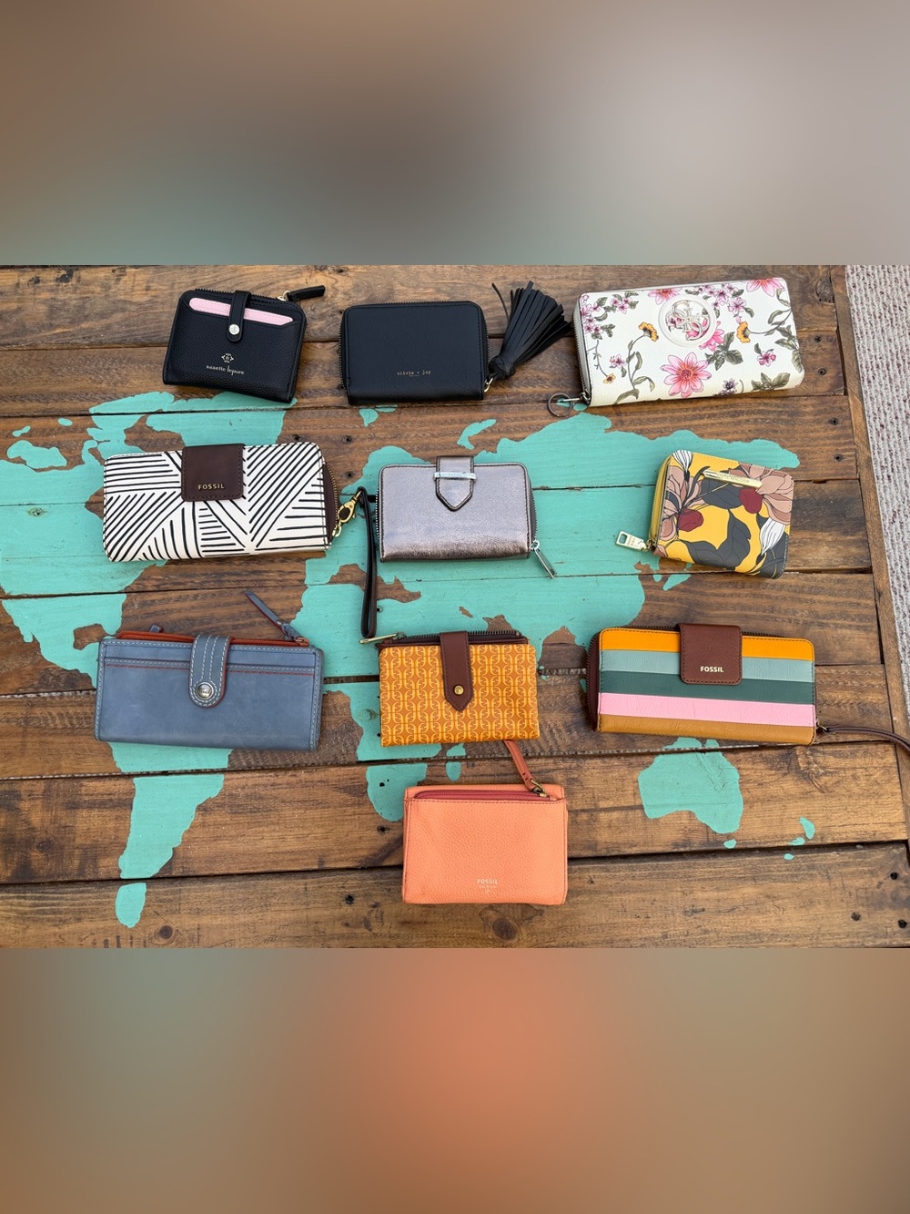 Assortment of Leather Zip Wristlet Wallets